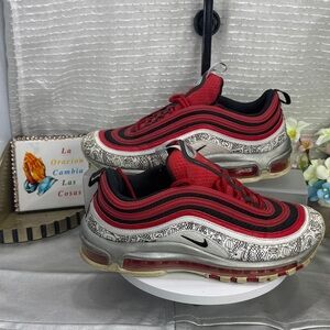 (N6) Nike Air Max 97 Jayson Tatum The Deuce Red Black White Mens Sz 7.5